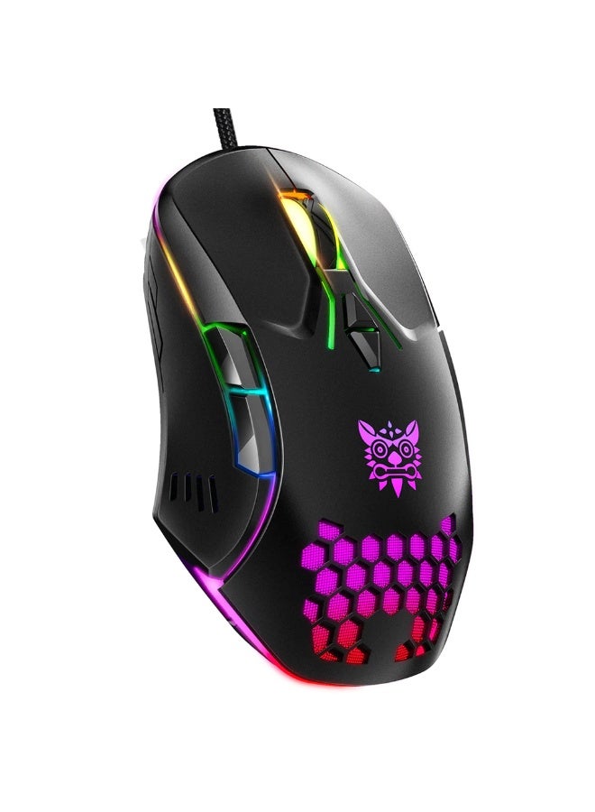 onikuma CW902 Wired Computer/Laptop Gaming RGB Glowing Mouse - Image 3